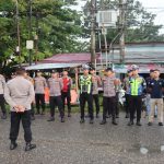 Polres Merangin Kerahkan Personil Pengamanan Jamaah Haji di Halaman Kantor Bupati